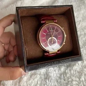 Michael Kors Red Crocodile watch Mini Emery Pavé Rose Gold-Tone and Crocodile Embossed  main image 2